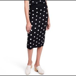 Victor Glemaud x Target Black Polka Dot Midi Sweater Skirt, XL